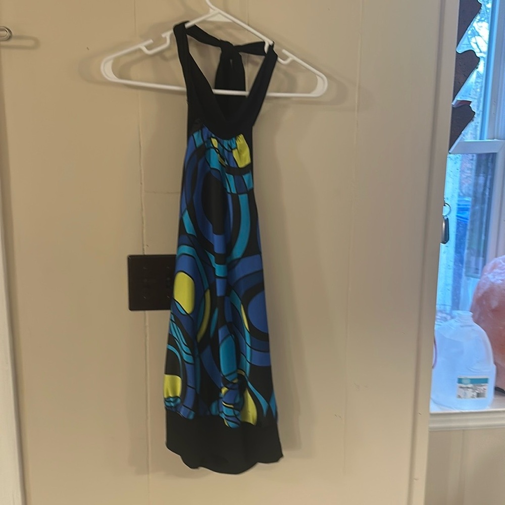 Fleurish Black and Blue Halter Top